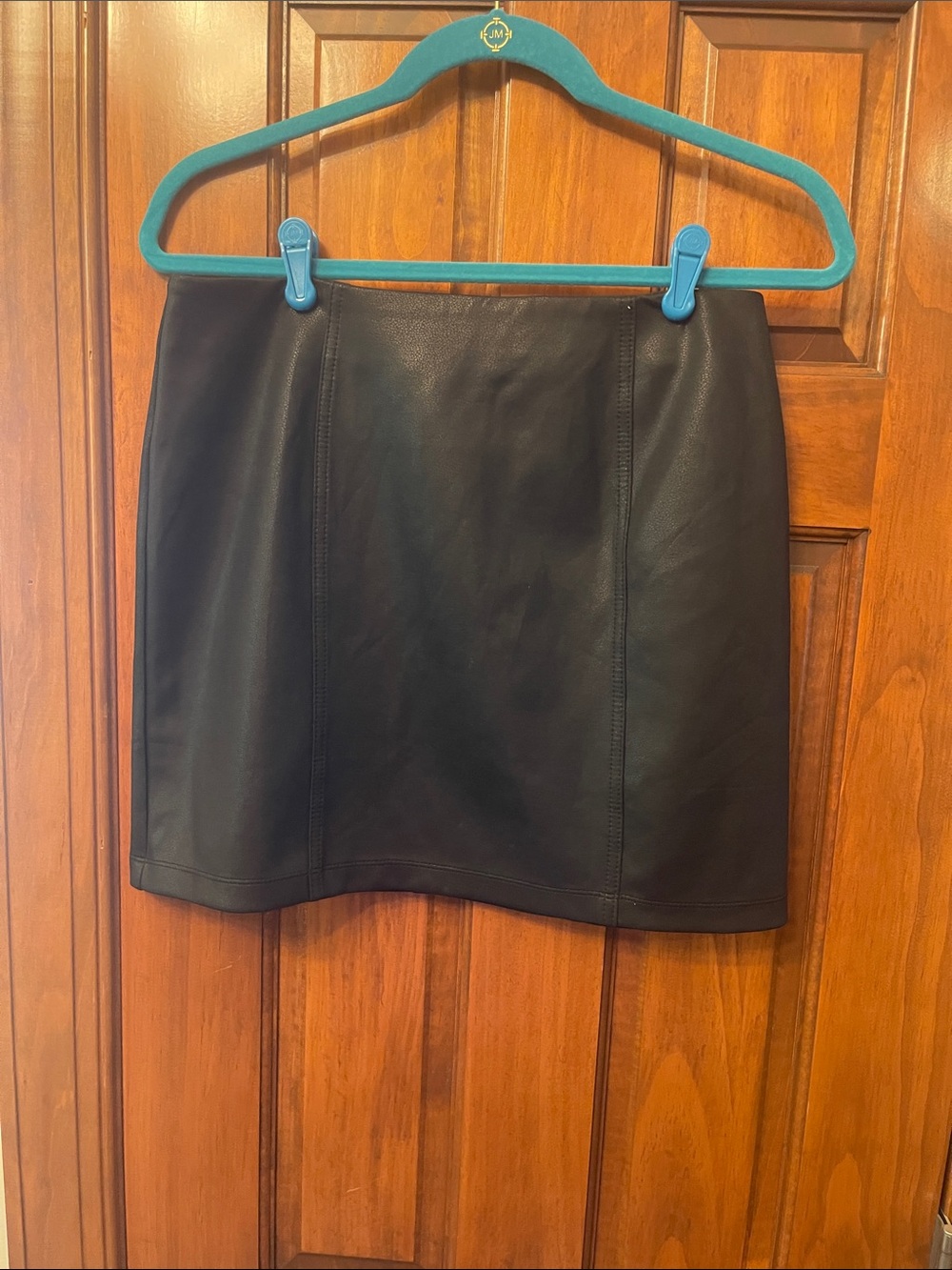 Altar'd State Black Faux Leather Mini Skirt